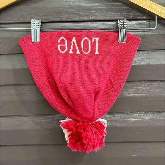 Jonathan Adler Love/Peace Pink Pom Pom Beanie OS - Picture 1 of 11